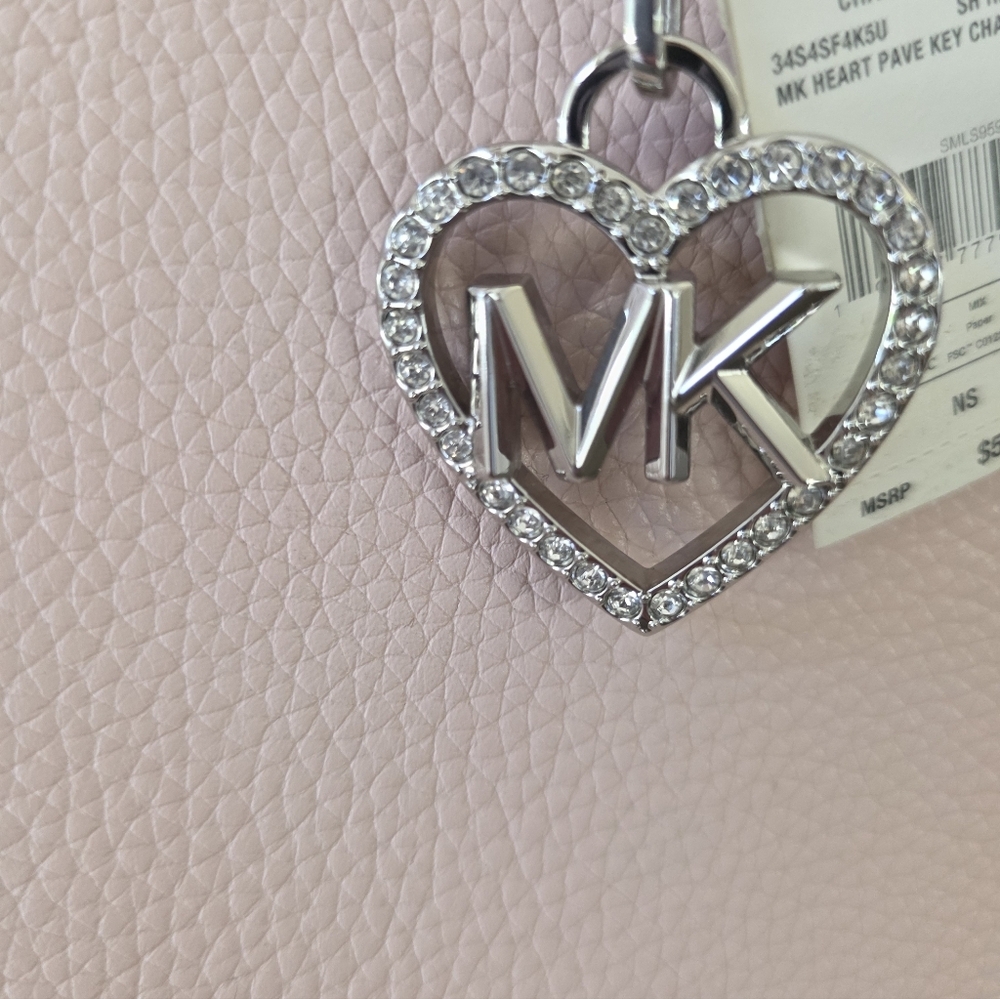 Michael Kors LG Commuter Tote/Laptop Bag Powder Blush Pink Leather+New MK Charm - Picture 15 of 16